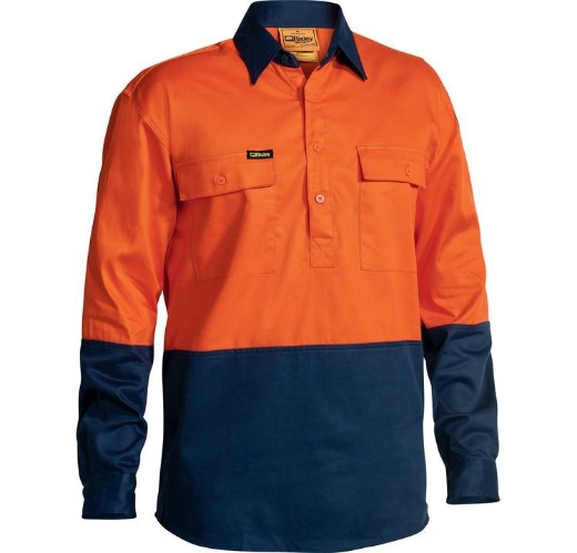 Picture of Bisley, Hi Vis Closed Front  Drill Shirt